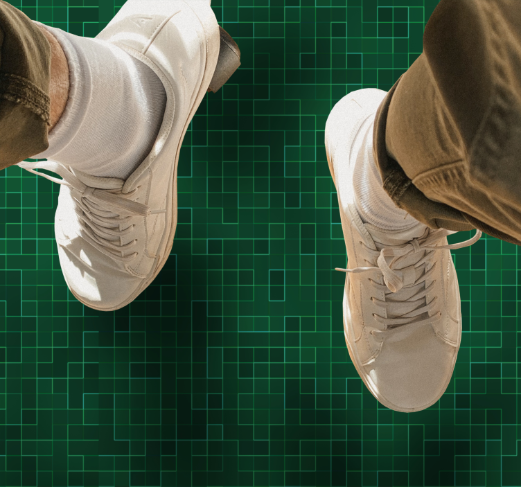 Abstraktus ryškiai žalios spalvos mozaikinis plytelių kilimas - „Tenstickers“