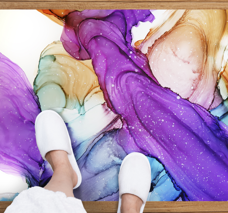 Abstraktūs skysčių sūkuriai vonios kambario vinilo kilimėlis - „Tenstickers“