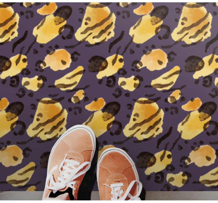 Violetinės spalvos gyvūnų rašto stačiakampis kilimas - „Tenstickers“