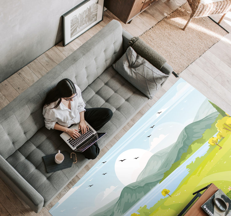 Animacinis kalnų peizažo vinilo kilimas - „Tenstickers“