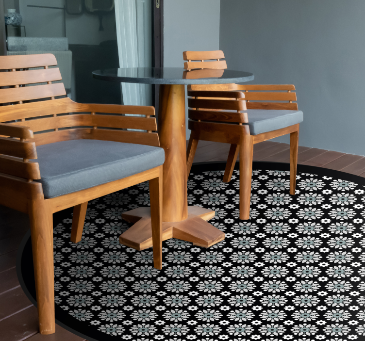 Apvalus gėlių raštas gėlių rašto kilimėlis - „Tenstickers“