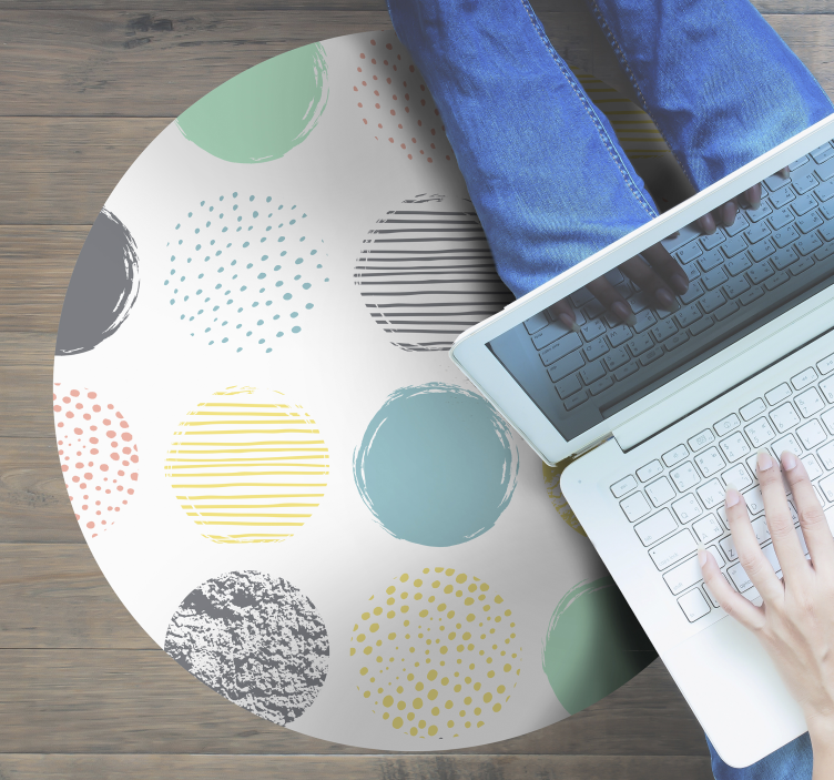 Apvalūs vinilo kilimėlių taškai pasteliniais tonais - „Tenstickers“