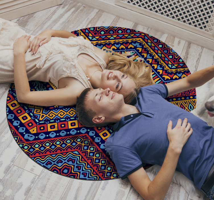 Suapvalinto modelio etninis vinilo kilimėlis - „Tenstickers“