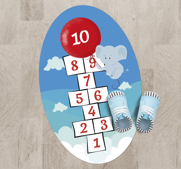 Apynių balionas dramblys vaikų vinilinė kilimėlė - „Tenstickers“