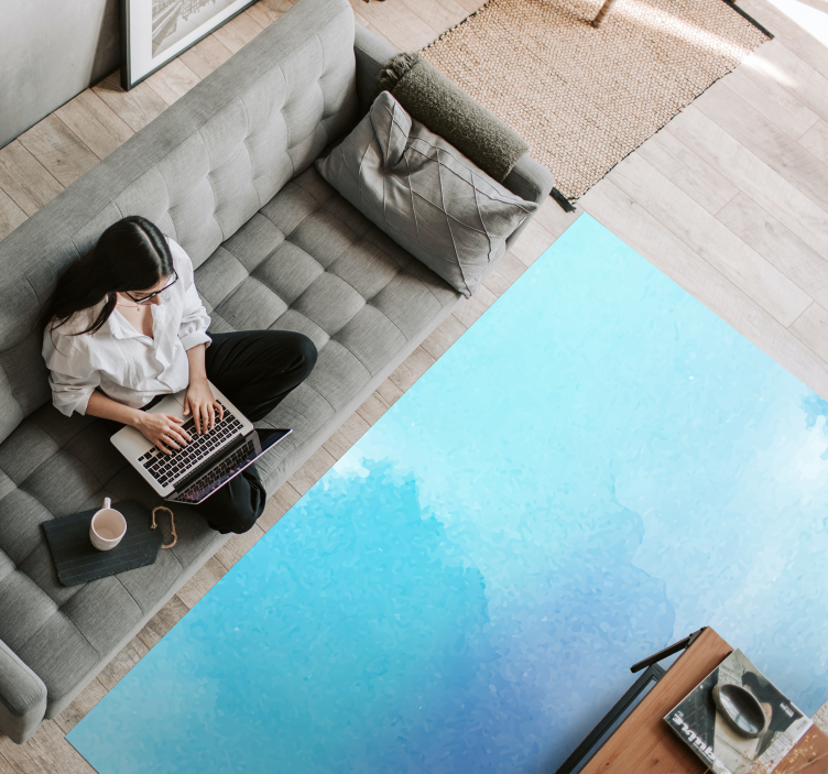 Aqua ombre tekstūrinis vinilinis kilima - „Tenstickers“