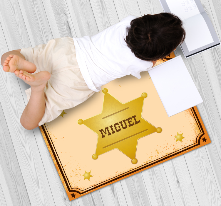 Asmeninis šerifo ženklelis vinyl kilimėlis su vardu - „Tenstickers“