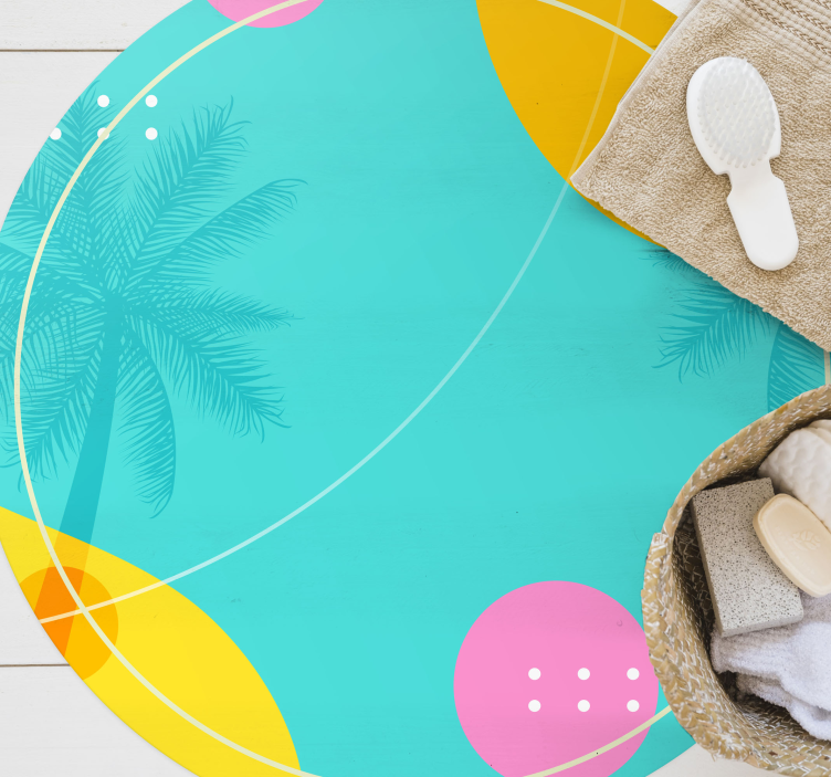 Atogrąžų palmių dekoras gėlių rašto kilimėlis - „Tenstickers“