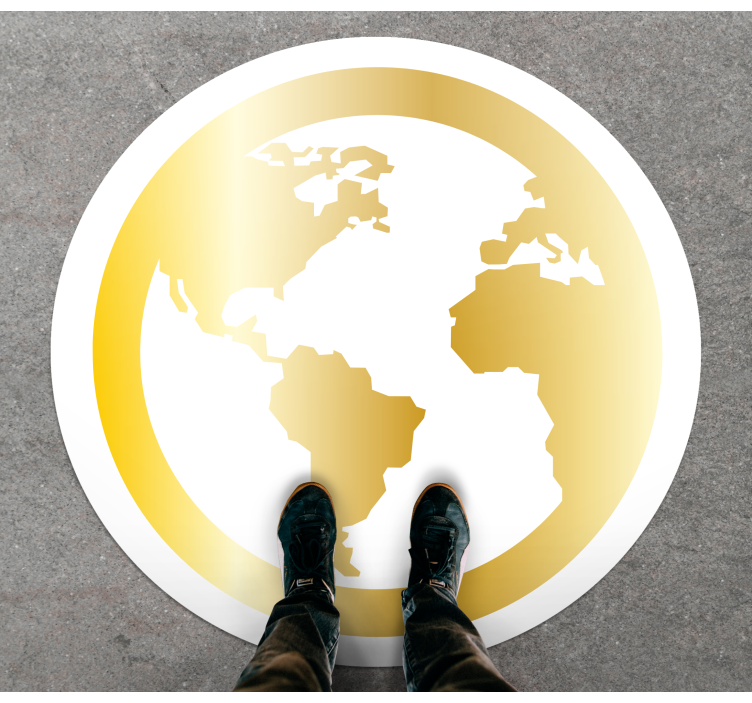 Auksinio gaublio motyvas pasaulio žemėlapis vinilo kilimėlis - „Tenstickers“