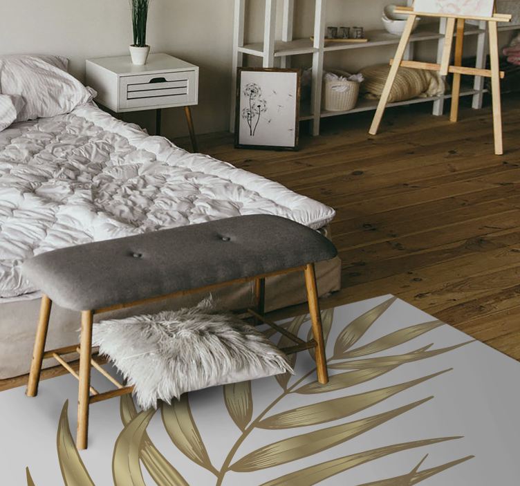 Auksinis palmių lapų gėlių kilimas - „Tenstickers“