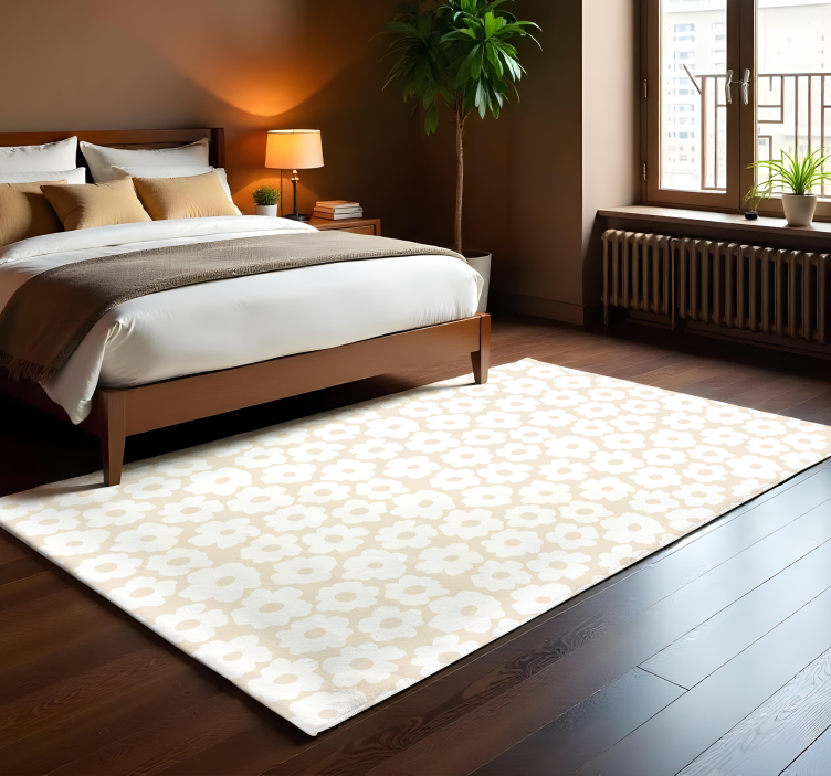 Baltos aguonos gėlių rašto kilimėlis - „Tenstickers“