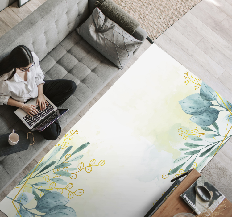 Botanikos motyvo elegancija gėlių rašto kilimėlis - „Tenstickers“