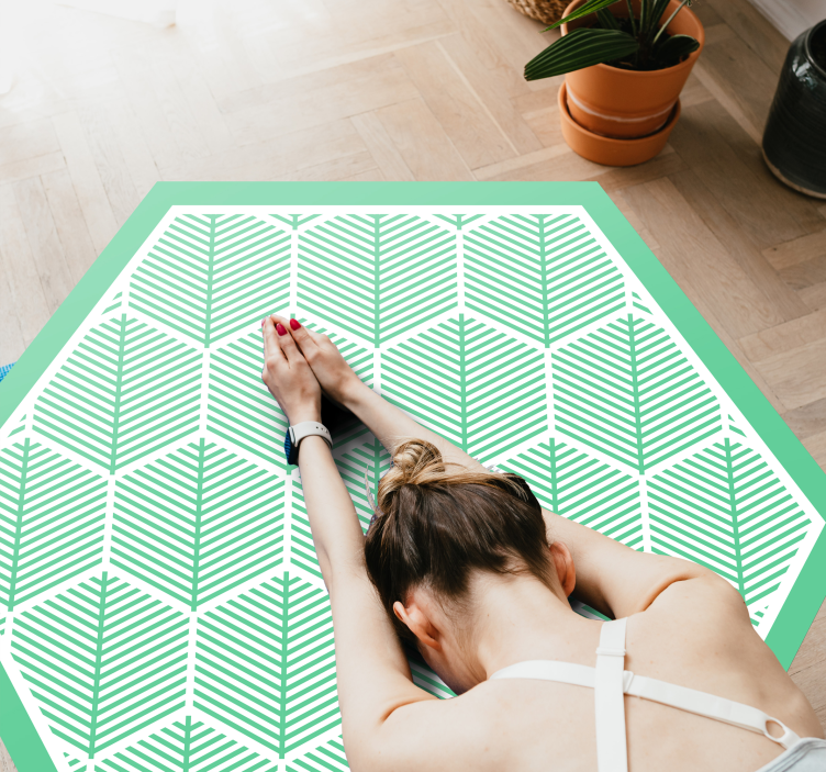 Botaninė geometrija gėlių rašto kilimėlis - „Tenstickers“