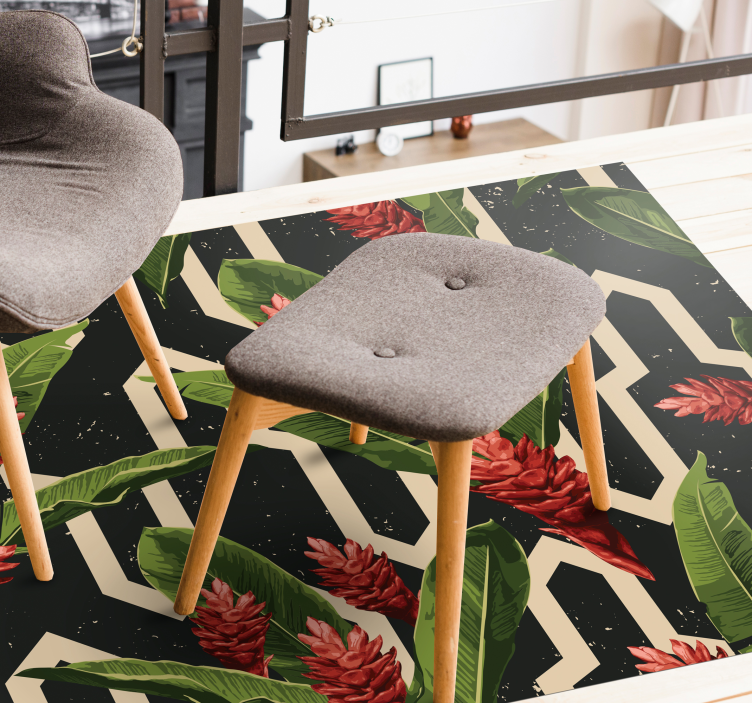 Botaninė geometrinė gėlių rašto kilimėlis - „Tenstickers“