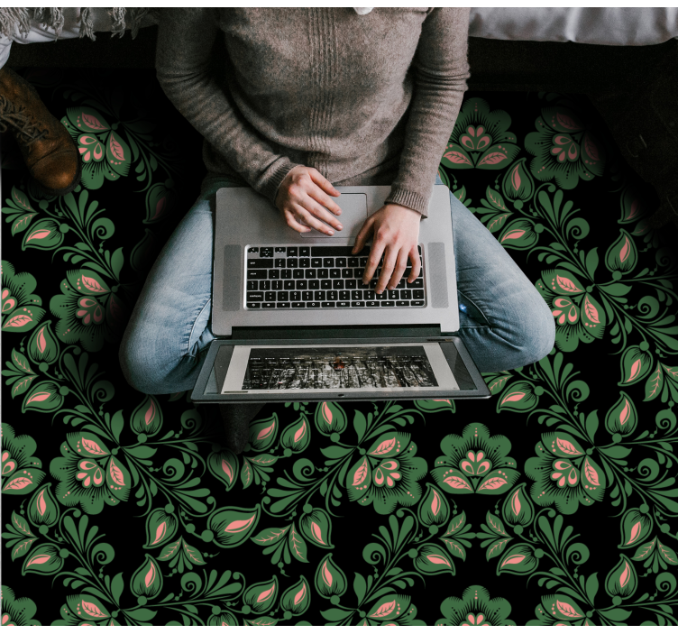 Botaninės žalumos motyvas gėlių rašto kilimėlis - „Tenstickers“