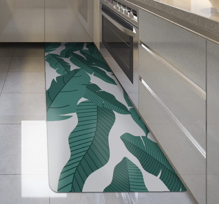 Botaninis lapų dizainas gėlių rašto kilimėlis - „Tenstickers“