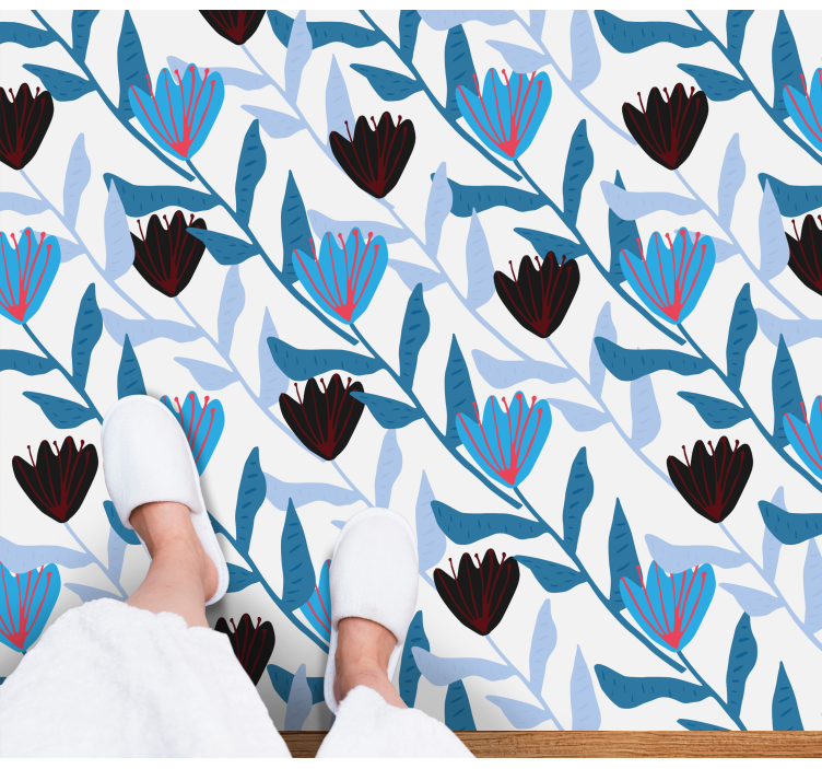 Botaninis lapų išdėstymas gėlių rašto kilimėlis - „Tenstickers“