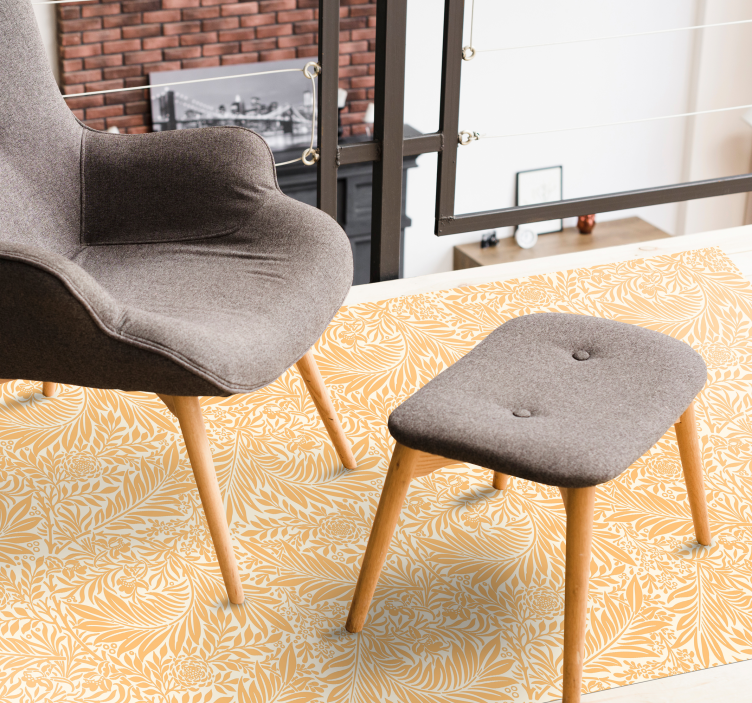 Botaninis lapų raštas gėlių rašto kilimėlis - „Tenstickers“