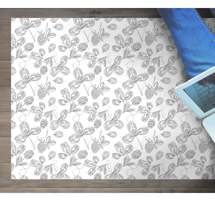 Botaninis linijinis menas gėlių rašto kilimėlis - „Tenstickers“