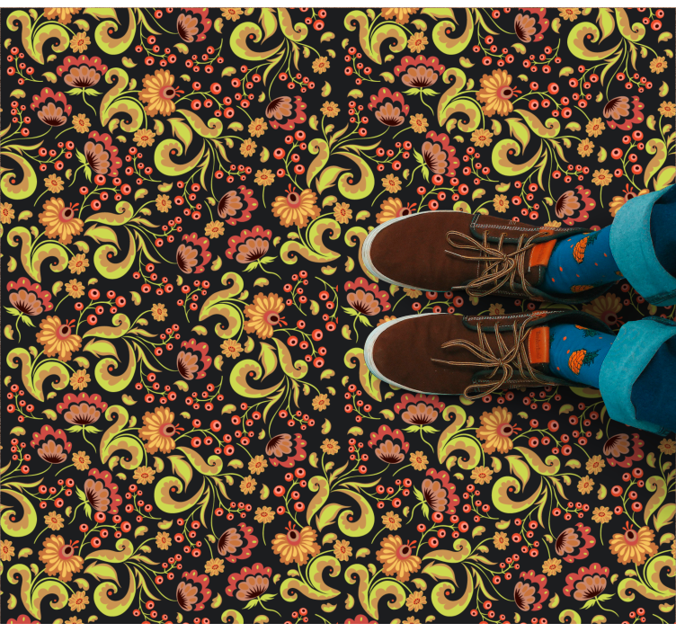 Botaninis sūkurio motyvas gėlių rašto kilimėlis - „Tenstickers“