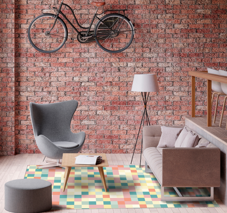 Daugiaspalvis tinklelis dryžuotas vinilo kilimas - „Tenstickers“