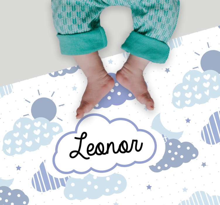 Debesų raštas vinyl kilimėlis su vardu - „Tenstickers“