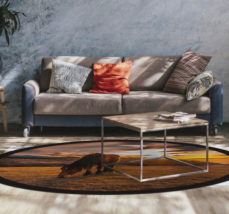 Didingas arklių valgymas gyvūnų vinilo kilimėlis - „Tenstickers“