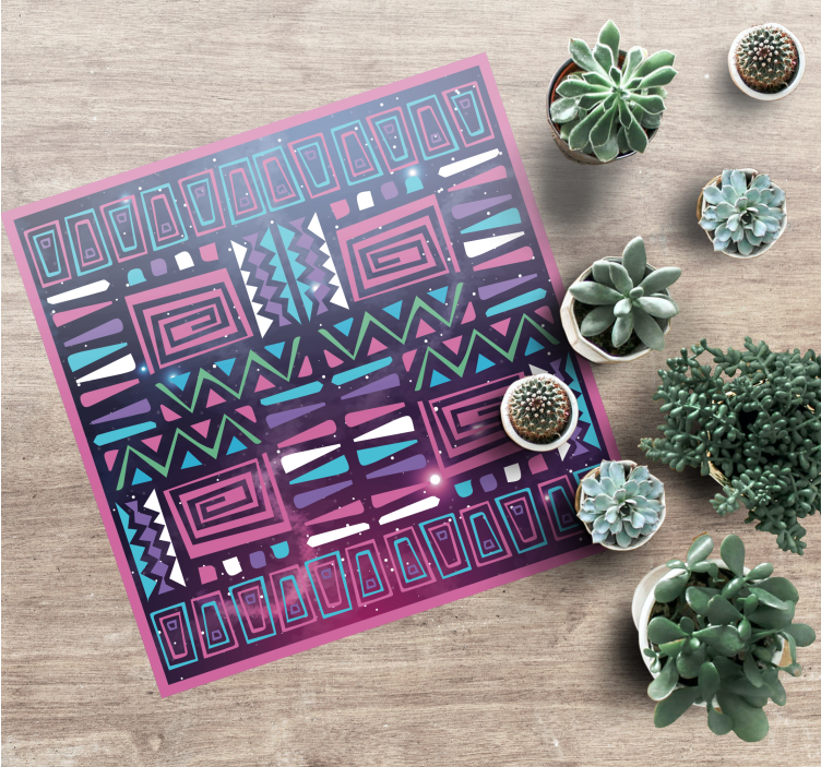 Dinamiški geometriniai raštai etninis vinilinis kilimas - „Tenstickers“