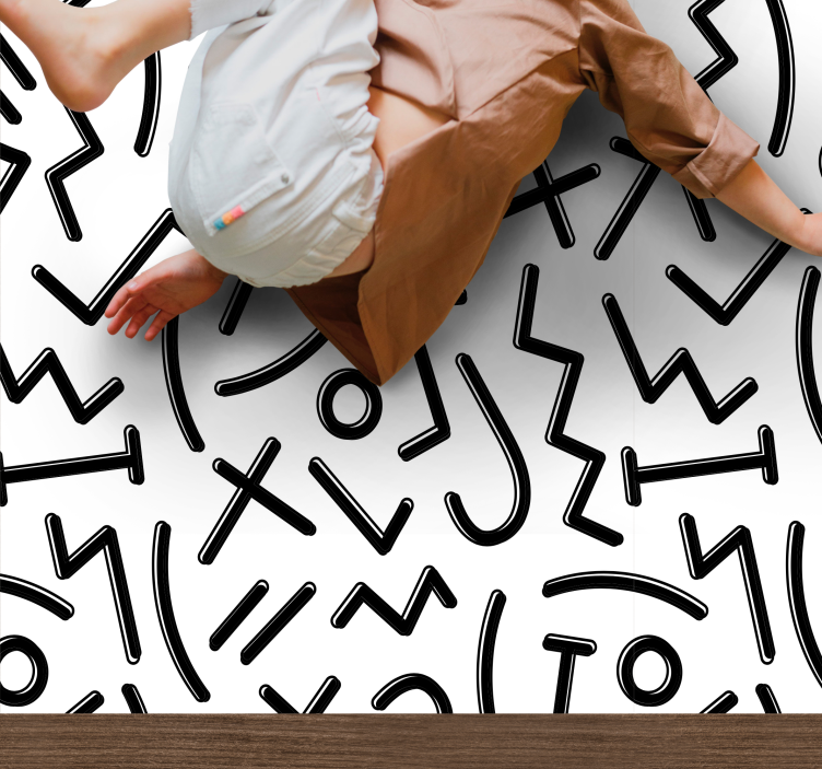 Dinamiškos abstrakčios linijos vinilinis kilimėlis - „Tenstickers“