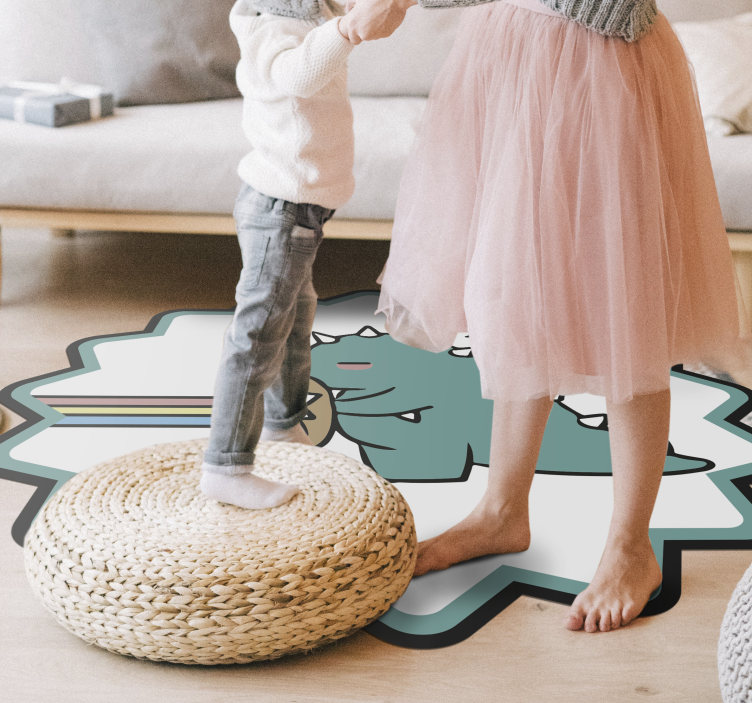 Dinozauro vaivorykštės kvėpavimas vinilinis kilimėlis - „Tenstickers“