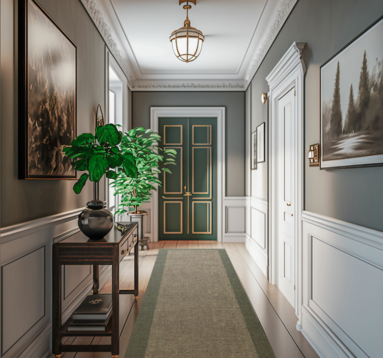 Dizainas su žaliu rėmu modernus kilimas - „Tenstickers“