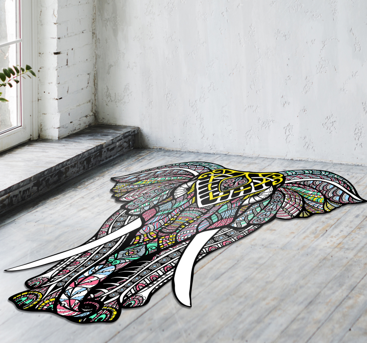 Nuostabus dramblio mandalos vinilo kilimas - „Tenstickers“