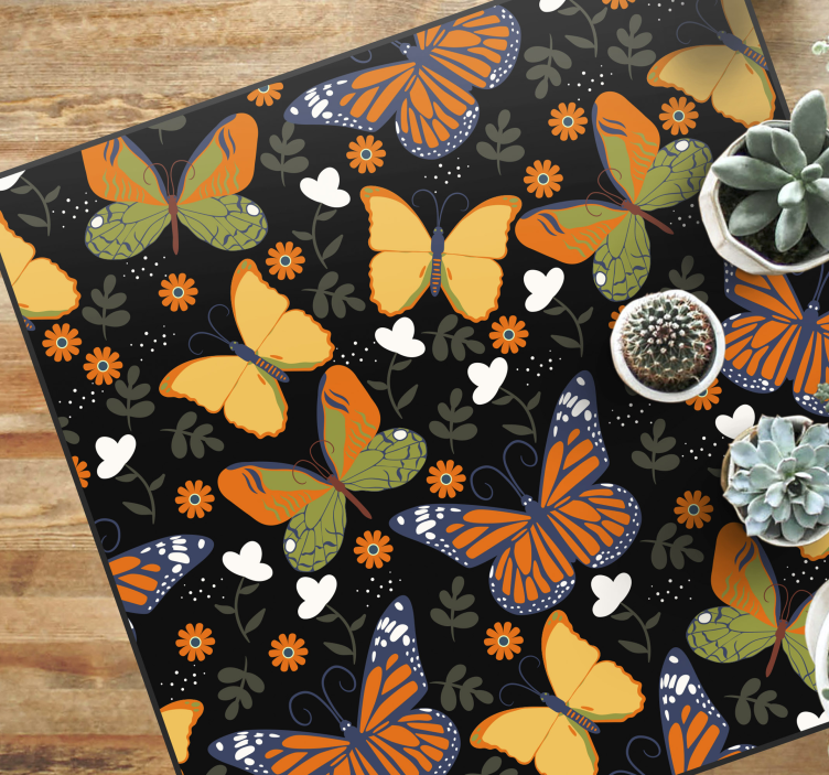 Drugelių gėlės raštuotas gyvūnų kilimas - „Tenstickers“