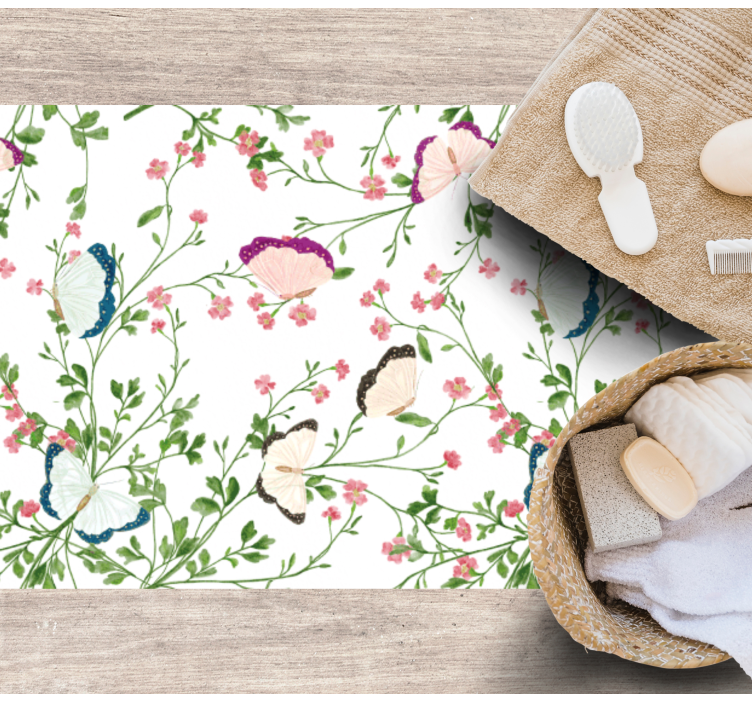 Drugelio raštas gėlių rašto kilimėlis - „Tenstickers“