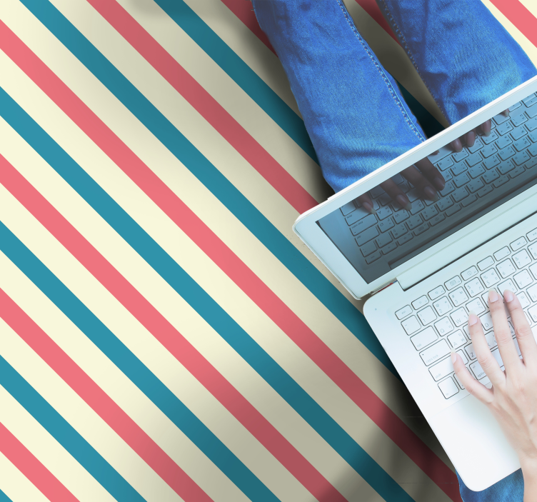 Dryžuota spalvų paletė dryžuotas vinilo kilimas - „Tenstickers“