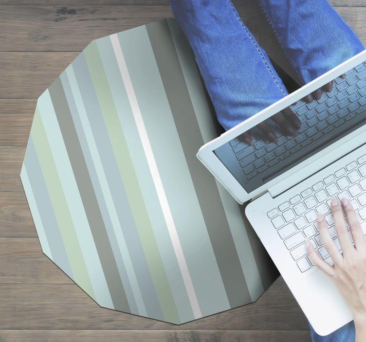 Dryžuotas aštuonkampis vinyls kilimas su juostelėmis - „Tenstickers“