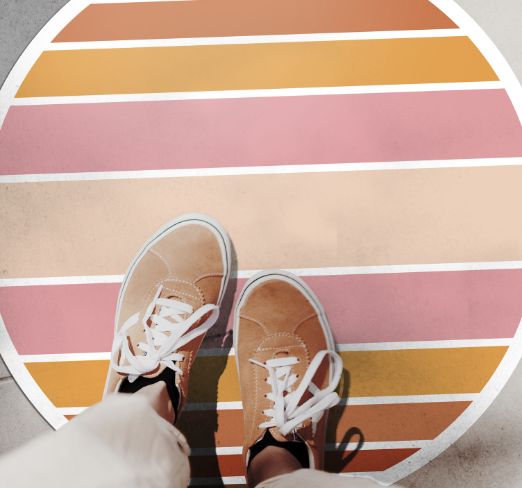 Dryžuotas ovalus dizainas dryžuotas vinilo kilimas - „Tenstickers“