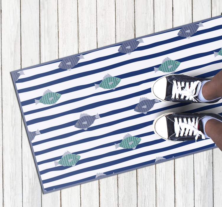 Dryžuotas žuvies raštas gyvūnų vinilo kilimėlis - „Tenstickers“