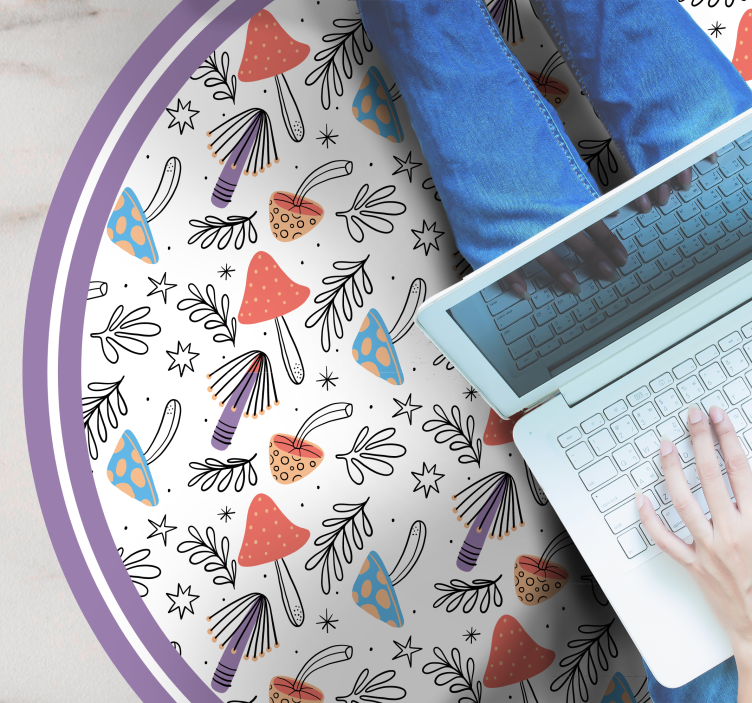 Dygsta spalvingi grybai gamtos vinilinis kilimas - „Tenstickers“