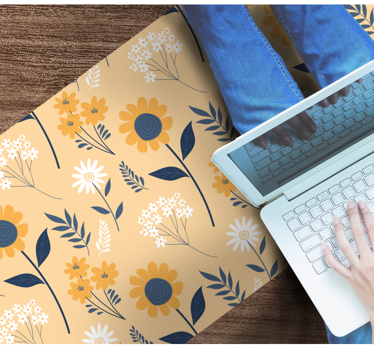 Džiaugsminga botaninė kompozicija gėlių rašto kilimėlis - „Tenstickers“