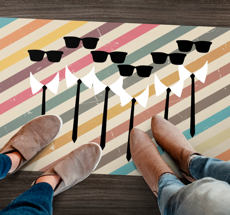 Elegantiška grupės apranga dryžuotas vinilo kilimas - „Tenstickers“