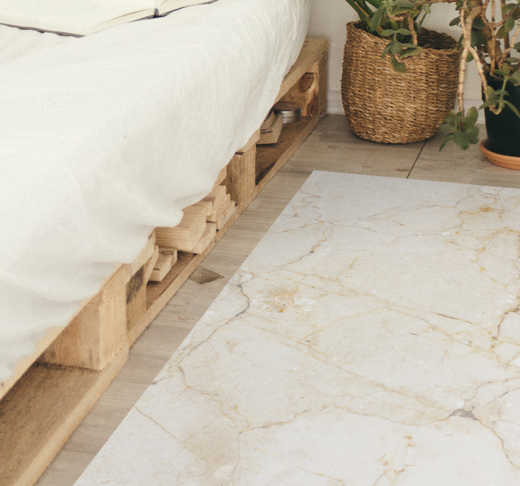 Elegantiškai nupoliruotas akmuo vinilo kilimėlis miegamajam - „Tenstickers“