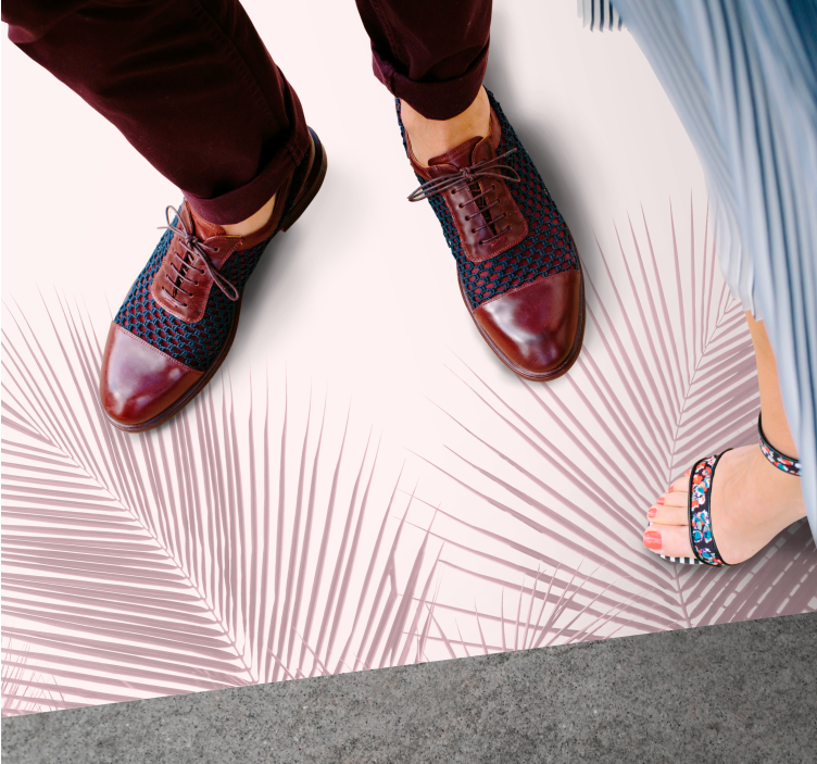 Elegantiški palmių vaizdai gėlių rašto kilimėlis - „Tenstickers“