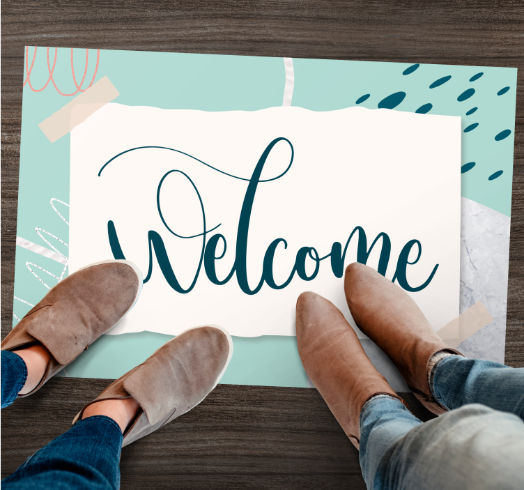 Elegantiškas įėjimo tekstas vinilo kilimėlas su frazėmis - „Tenstickers“