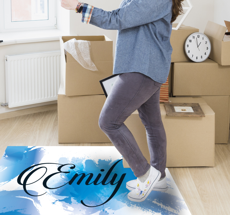 Mėlynas purslas su pavadinimu paaugliams vinilo kilimėlis - „Tenstickers“