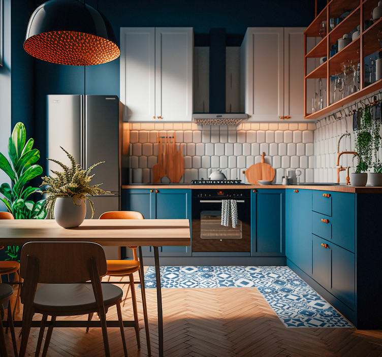 Elegantiškas plytelių vinilo virtuvės kilimėlis - „Tenstickers“