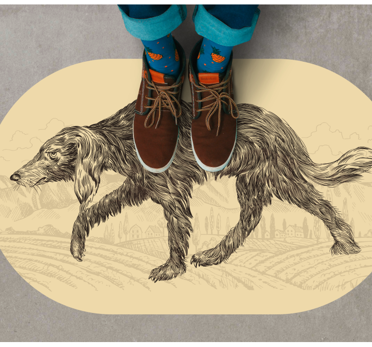 Elegantiškas šuns siluetas gyvūnų vinilo kilimėlis - „Tenstickers“