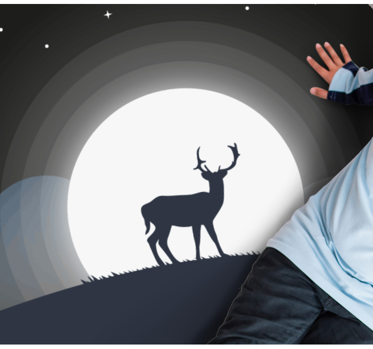 Elnias po mėnuliu apskritimo formos vinilo kilimėlis - „Tenstickers“