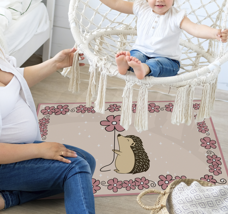 Ežiuko gėlių kilimas vaiko kambariui - „Tenstickers“