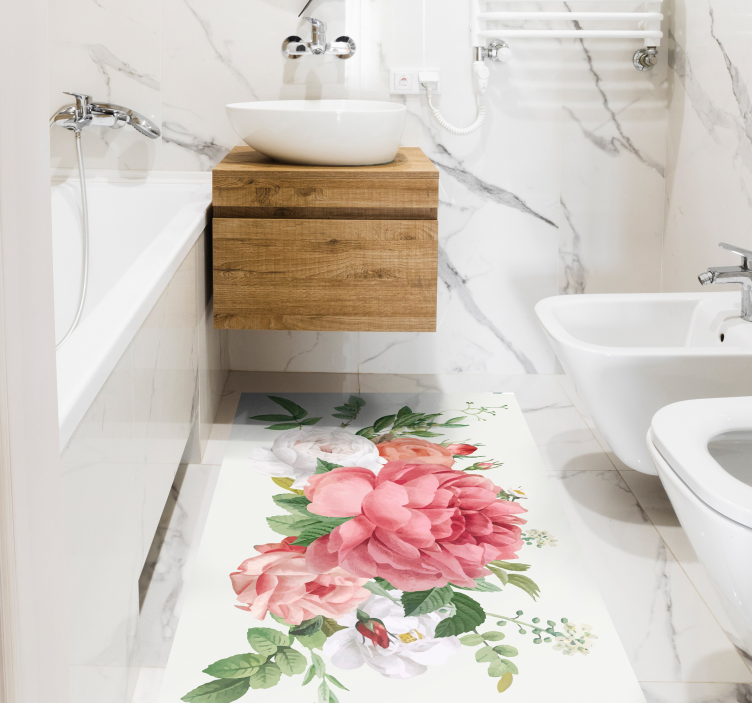 Gėlės ir rožės gėlių vinilo kilimas - „Tenstickers“