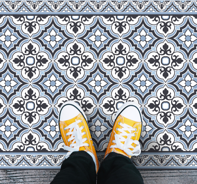 Gėlių geografinis raštas Marmurinis vinilo kilimas - „Tenstickers“